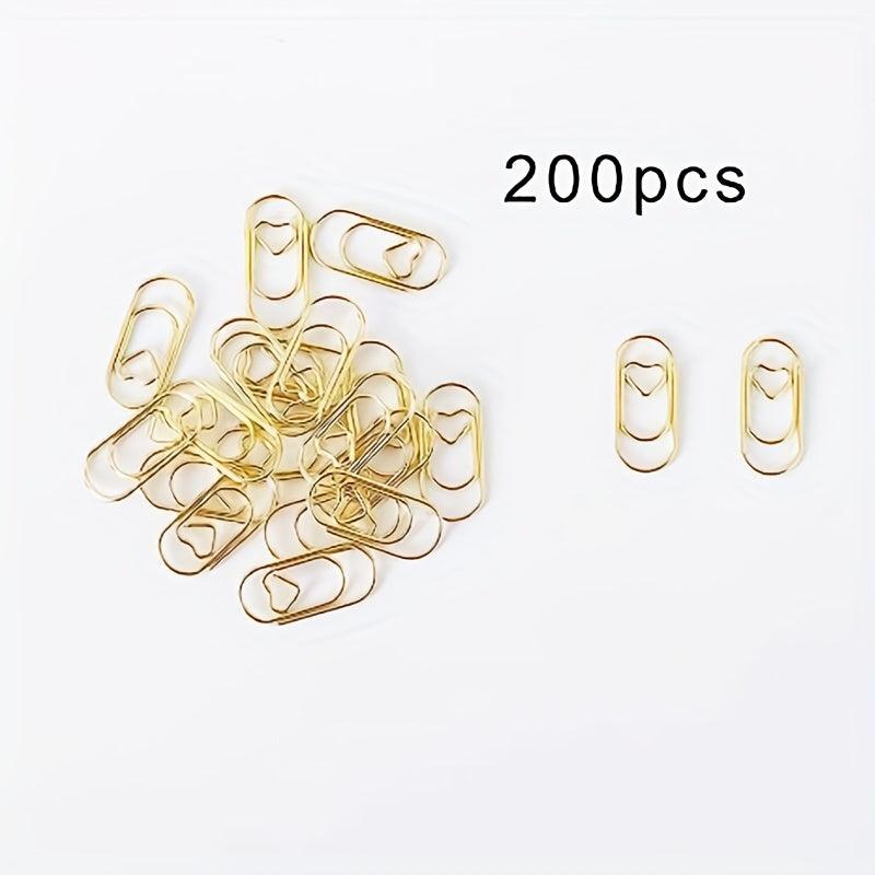 200 Love Heart Paper Clips in Tinplate Holder