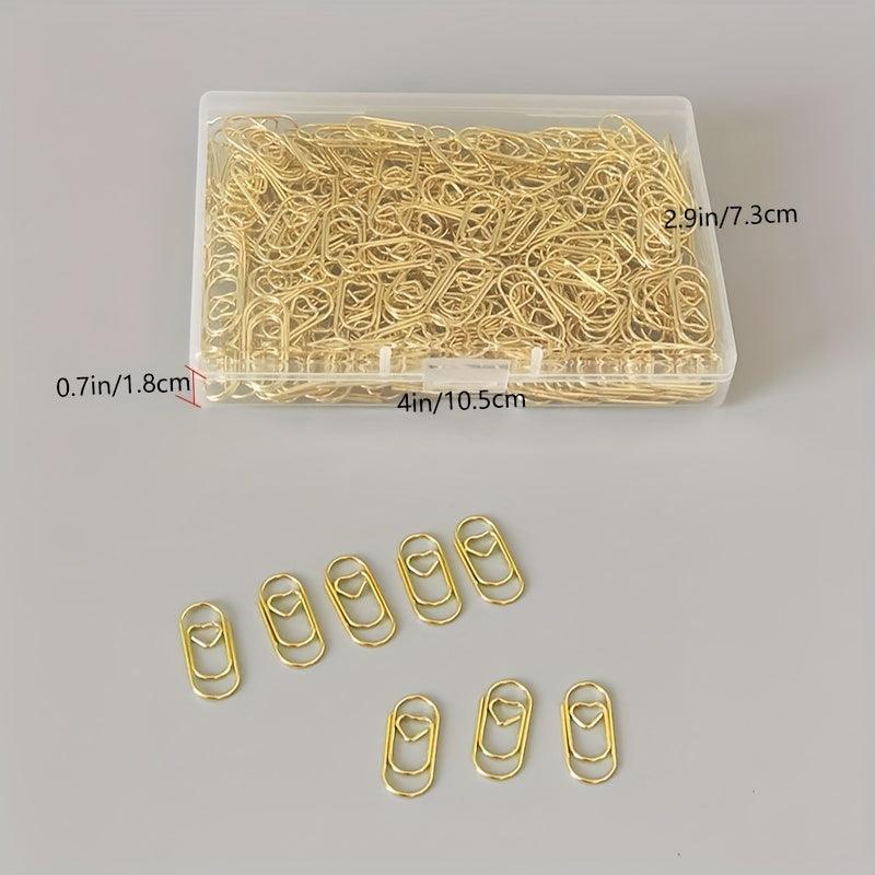 200 Love Heart Paper Clips in Tinplate Holder