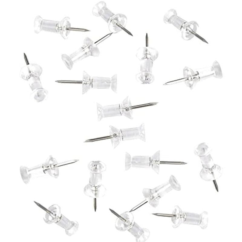 100 Pack Transparent Plastic Head Steel Tip Thumbtacks