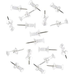 100 Pack Transparent Plastic Head Steel Tip Thumbtacks