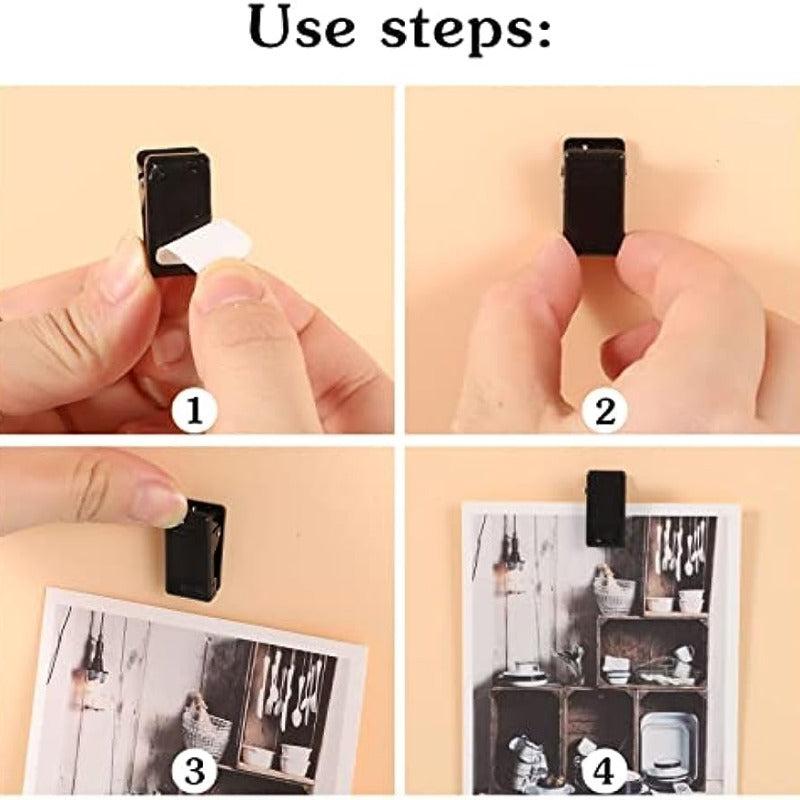 20pcs Adhesive Tapestry Hangers Clips - Sticky Clips for Wall, Photo, Poster
