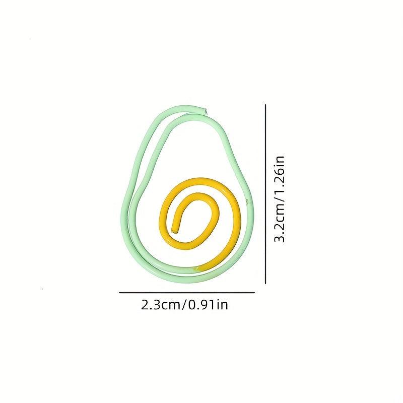 10pcs Cute Avocado Paper Clips for Office School Use