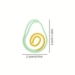 10pcs Cute Avocado Paper Clips for Office School Use