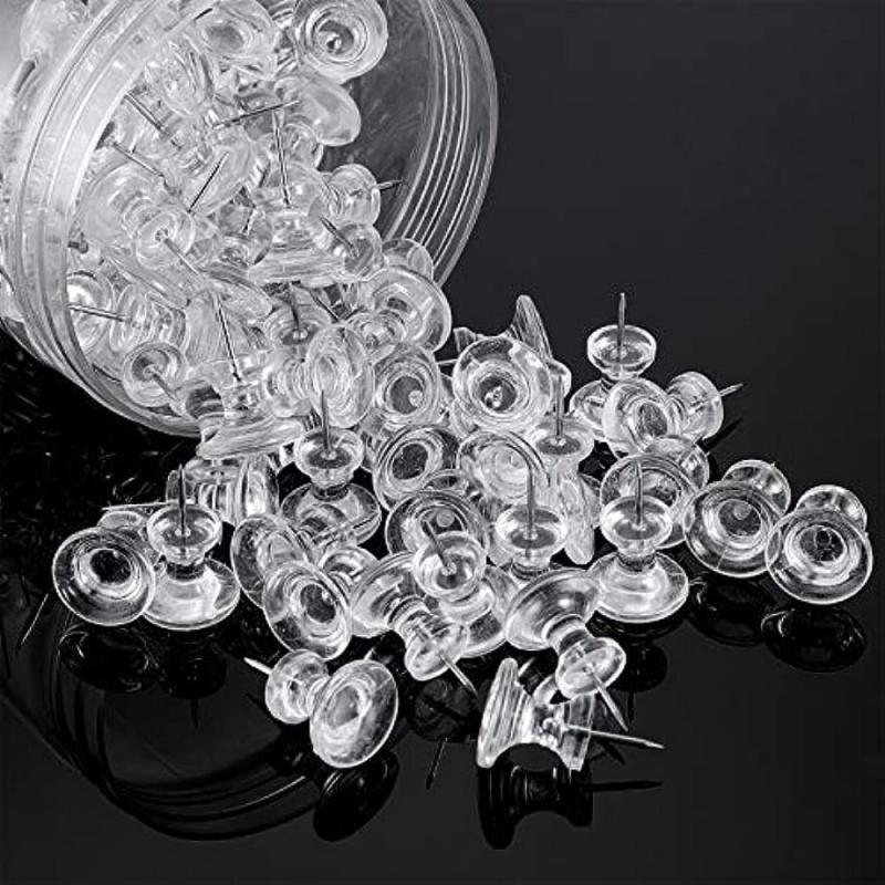 60 Transparent Giant Push Pins Big Thumb Tacks Large Tacks 2.54cm Heads