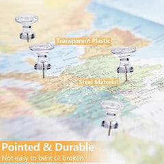 60 Transparent Giant Push Pins Big Thumb Tacks Large Tacks 2.54cm Heads