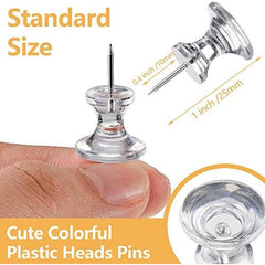 60 Transparent Giant Push Pins Big Thumb Tacks Large Tacks 2.54cm Heads
