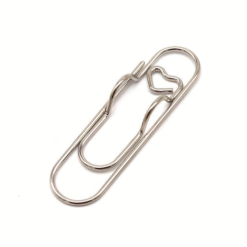 30pcs Metal Love Pen Clip, Heart Shaped Paper Clips, Cute Office Supplies