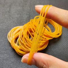 100 Pcs Yellow Rubber Bands 43mm Diameter Adjustable Elastic Rubber Ring