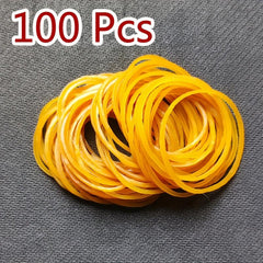 100 Pcs Yellow Rubber Bands 43mm Diameter Adjustable Elastic Rubber Ring