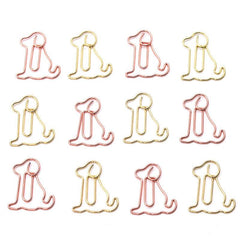 15pcs Mix Colors Metal Paper Clips Dog Bookmarks For Office Notebook Accessory