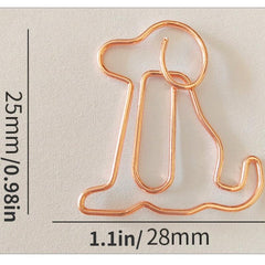 15pcs Mix Colors Metal Paper Clips Dog Bookmarks For Office Notebook Accessory