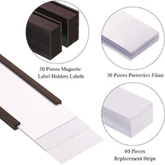 Magnetic Label Holders with Protective Films, 30pcs