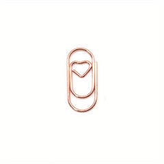 20pcs Rose Golden Mini Moon Heart Paper Clips School Office Creativity