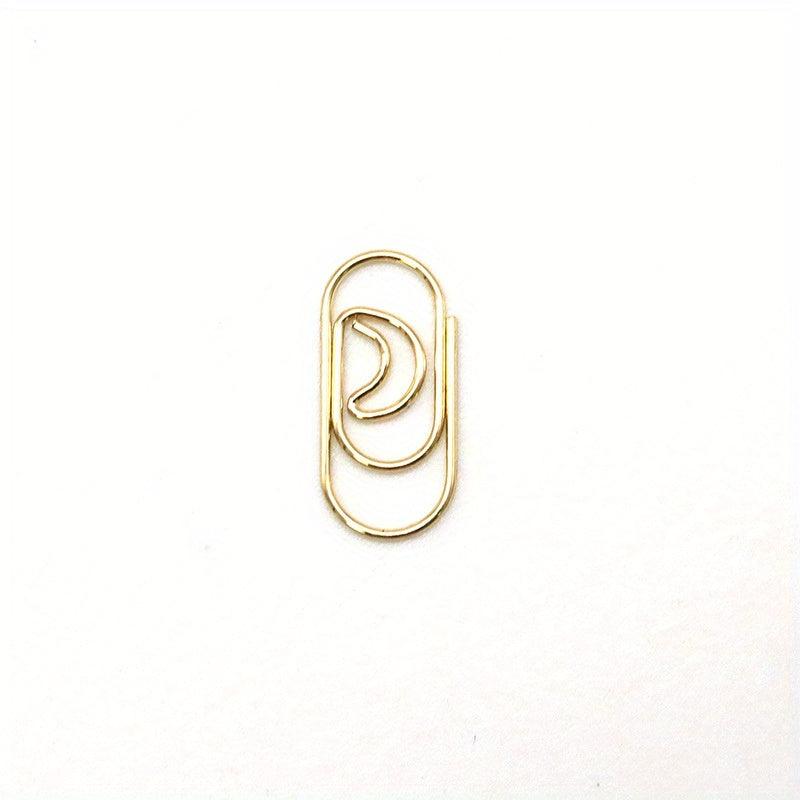 20pcs Rose Golden Mini Moon Heart Paper Clips School Office Creativity