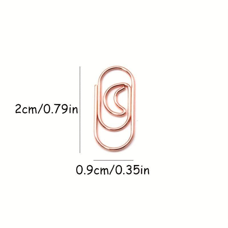 20pcs Rose Golden Mini Moon Heart Paper Clips School Office Creativity