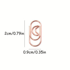 20pcs Rose Golden Mini Moon Heart Paper Clips School Office Creativity