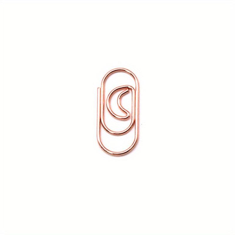 20pcs Rose Golden Mini Moon Heart Paper Clips School Office Creativity