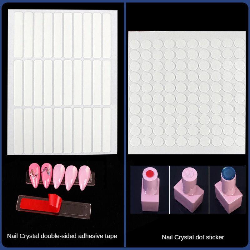 100pcs 10mm Nail Crystal Adhesive Strip No Marks No Cut High Adhesive Tape