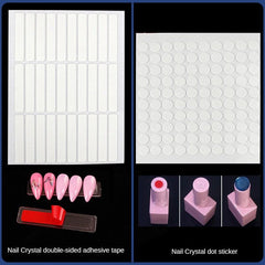 100pcs 10mm Nail Crystal Adhesive Strip No Marks No Cut High Adhesive Tape