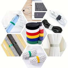 6 Rolls 3ft Hook And Loop Strap for Data Cable Storage