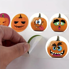 500pcs Halloween Adhesive Stickers Funny Pumpkin Happy Thank You Label Stickers