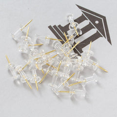 50pcs Transparent Racer Nail Plastic Head Steel Tip Golden Racer Nail