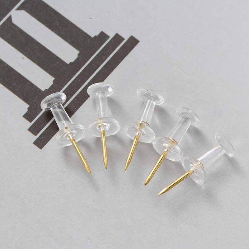 50pcs Transparent Racer Nail Plastic Head Steel Tip Golden Racer Nail