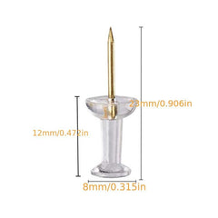50pcs Transparent Racer Nail Plastic Head Steel Tip Golden Racer Nail