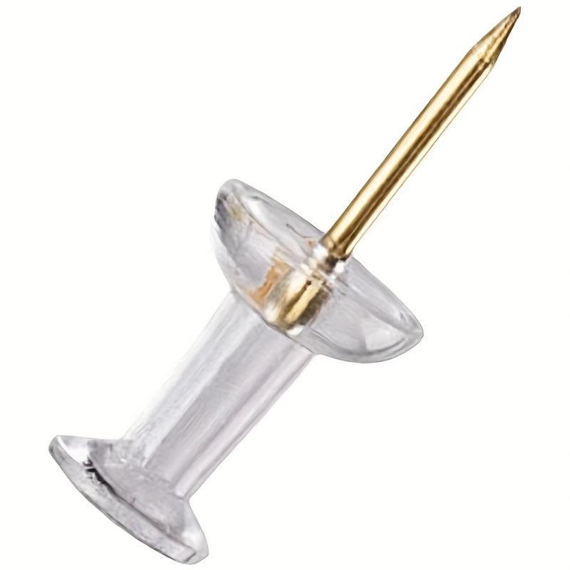 50pcs Transparent Racer Nail Plastic Head Steel Tip Golden Racer Nail