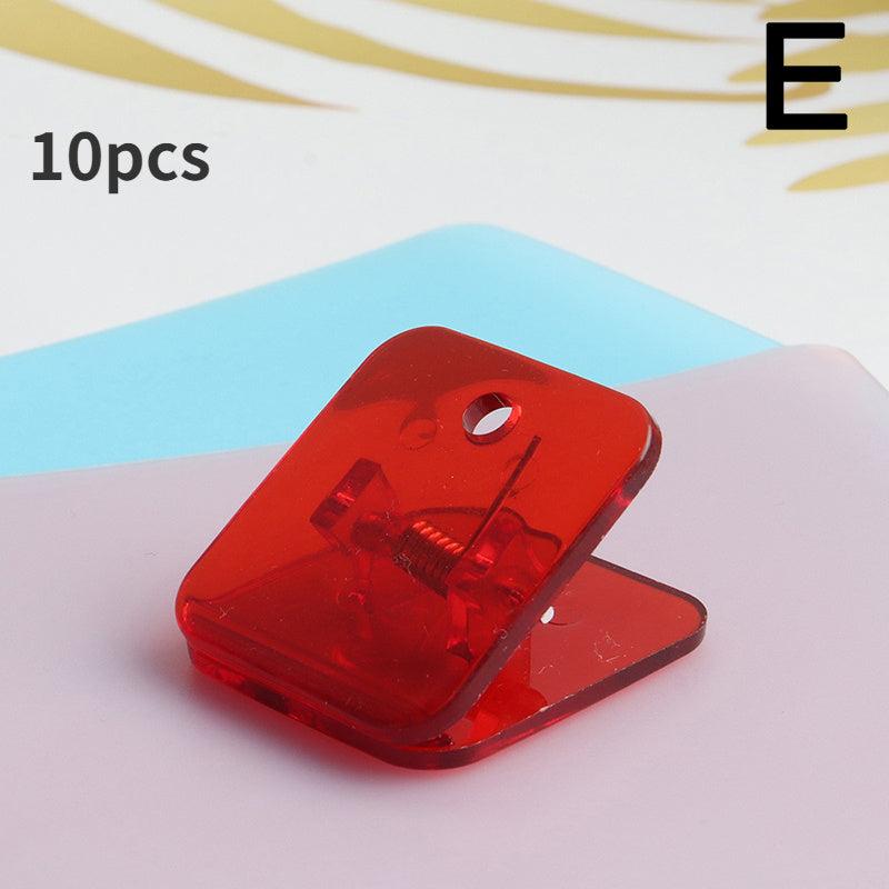10pcs Acrylic Triangle Clip Creative Plastic Folder Square Clip