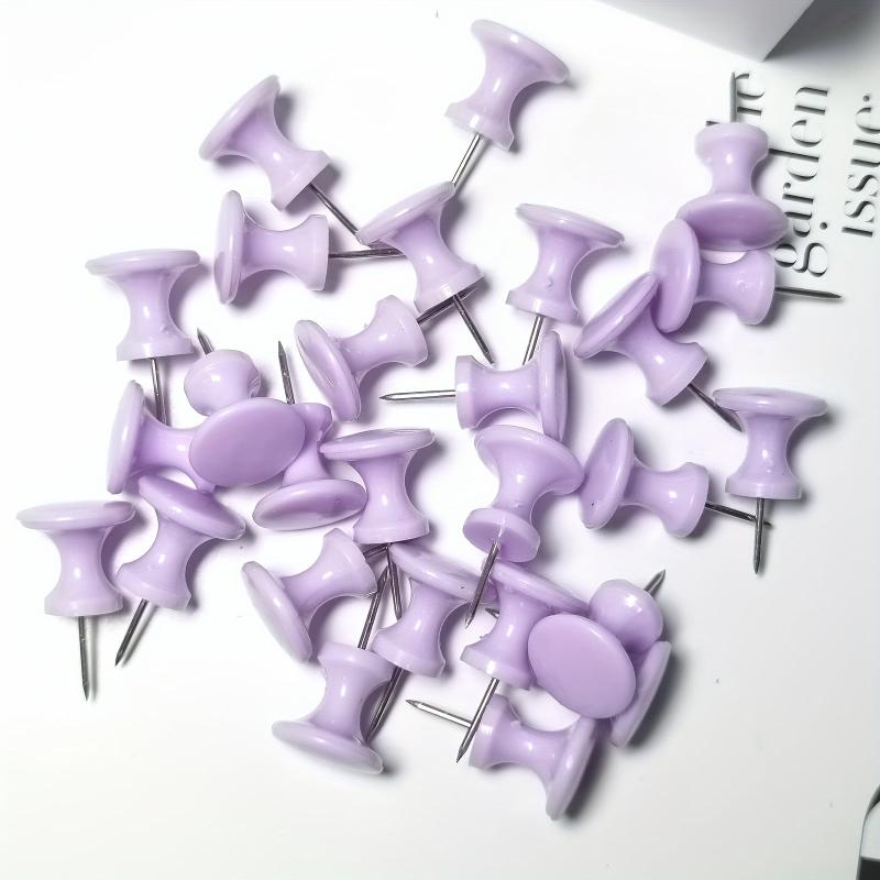 30 Purple Push Pins for Cork Board, Jumbo Thumb Tacks for Bulletin Board
