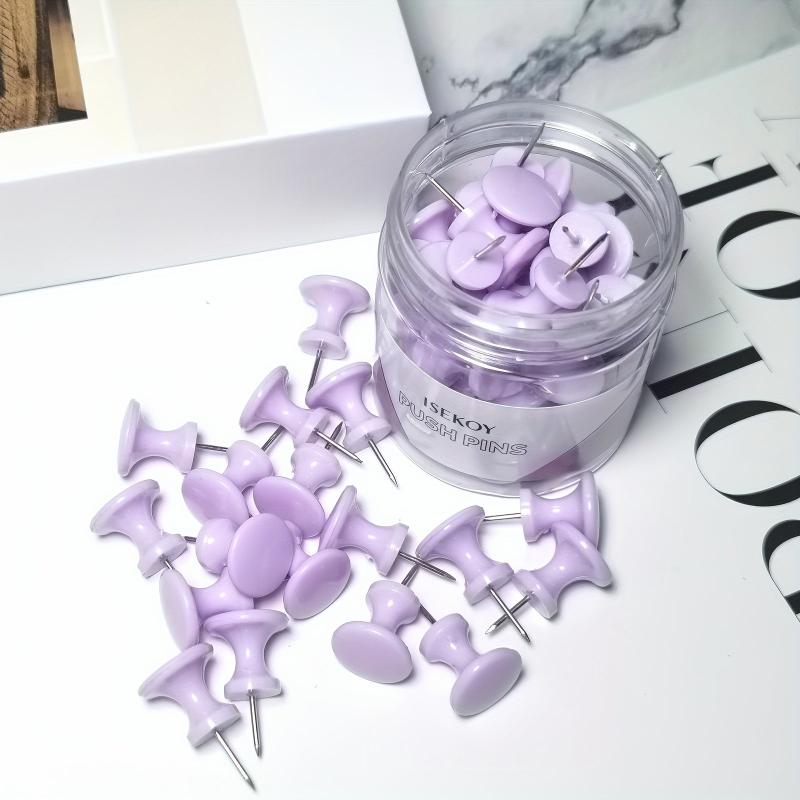 30 Purple Push Pins for Cork Board, Jumbo Thumb Tacks for Bulletin Board