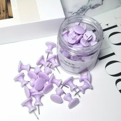 30 Purple Push Pins for Cork Board, Jumbo Thumb Tacks for Bulletin Board