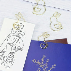 5pcs Rabbit Love Paper Clip Easter Decoration Office Supplies