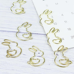 5pcs Rabbit Love Paper Clip Easter Decoration Office Supplies