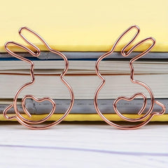 5pcs Rabbit Love Paper Clip Easter Decoration Office Supplies