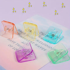 6pcs Transparent Square Small Clip Acrylic Data Storage Clip