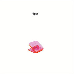 6pcs Transparent Square Small Clip Acrylic Data Storage Clip
