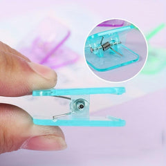 6pcs Transparent Square Small Clip Acrylic Data Storage Clip