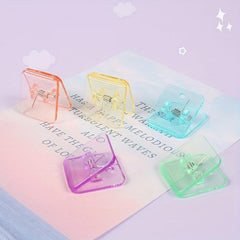 6pcs Transparent Square Small Clip Acrylic Data Storage Clip
