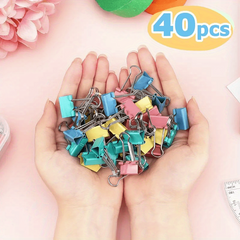 Binder Clips Set - 40 Pieces Long Tail Clip Barrel and 24 Pieces 3 Function