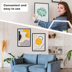 12 Pairs Picture Hanging Strips Large Adhesive Hook And Loop Tape
