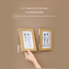 4pcs Home Seamless Magic Buckle Sticky Hook Punch Photo Wall Frame Wall Hanging