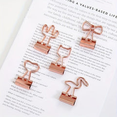 5pcs Mini Metal Clip Book Material Clip Office Learning Clip