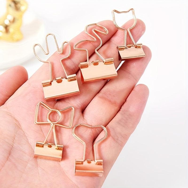 5pcs Mini Metal Clip Book Material Clip Office Learning Clip