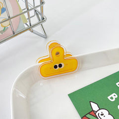 4pcs Cartoon Heartbeat Student Clip Transparent Candy Ticket Clip