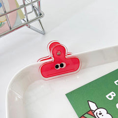 4pcs Cartoon Heartbeat Student Clip Transparent Candy Ticket Clip