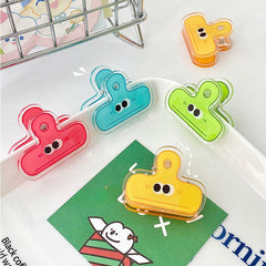 4pcs Cartoon Heartbeat Student Clip Transparent Candy Ticket Clip