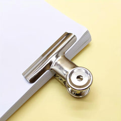 5pcs Stainless Steel Long Tail Clip Round Head Bill Clip Office Supplies