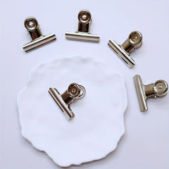 5pcs Stainless Steel Long Tail Clip Round Head Bill Clip Office Supplies